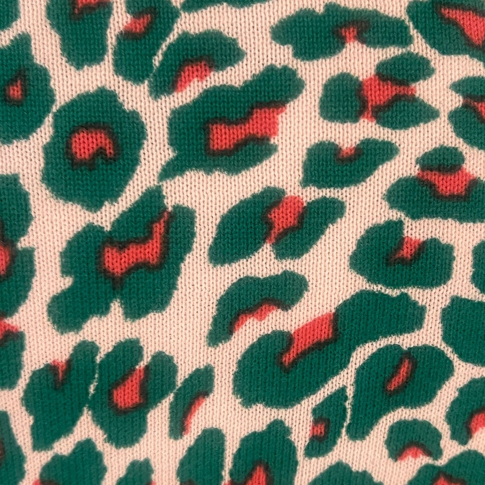 NWT Brooks Brothers Green and Pink Leopard Print Cardigan | Size S - Picture 5 of 12